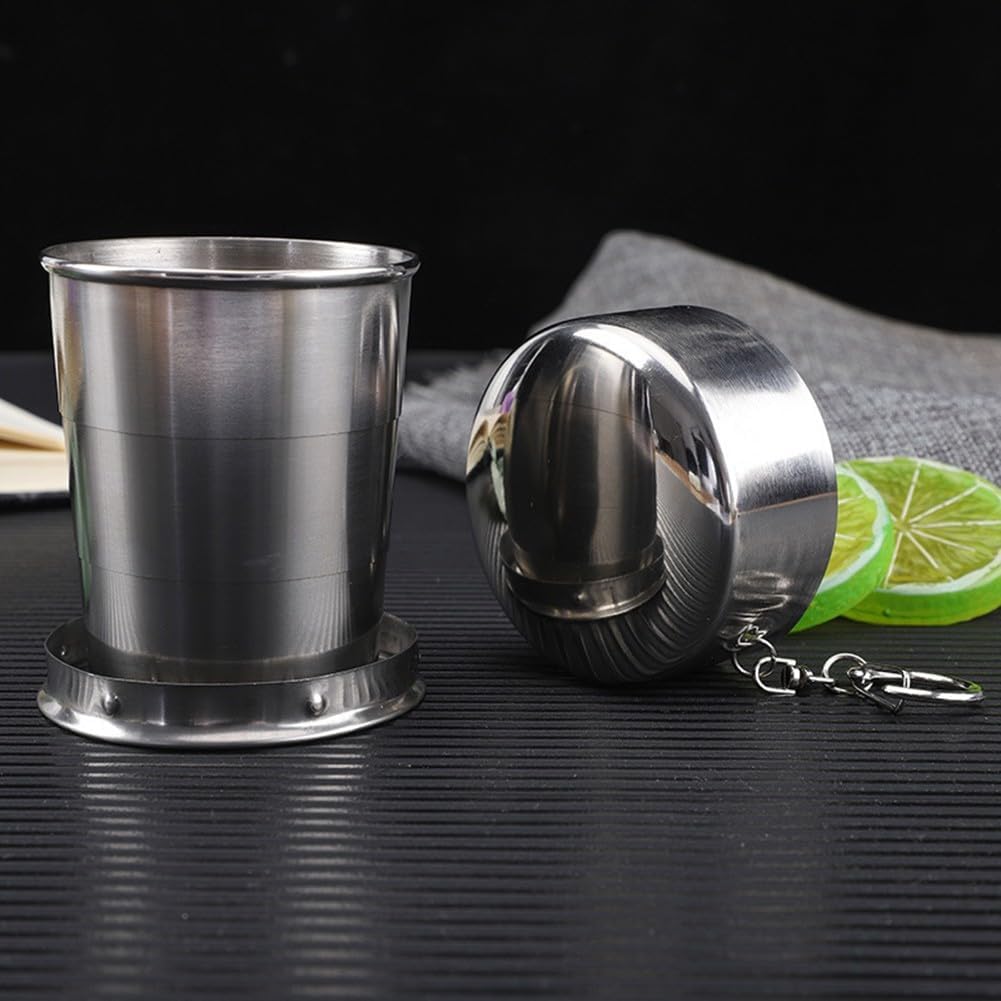 ya 14 9.20 baidi Lightweight 304 Stainless Steel Folding Mug for Camping and Hiking Trips-1