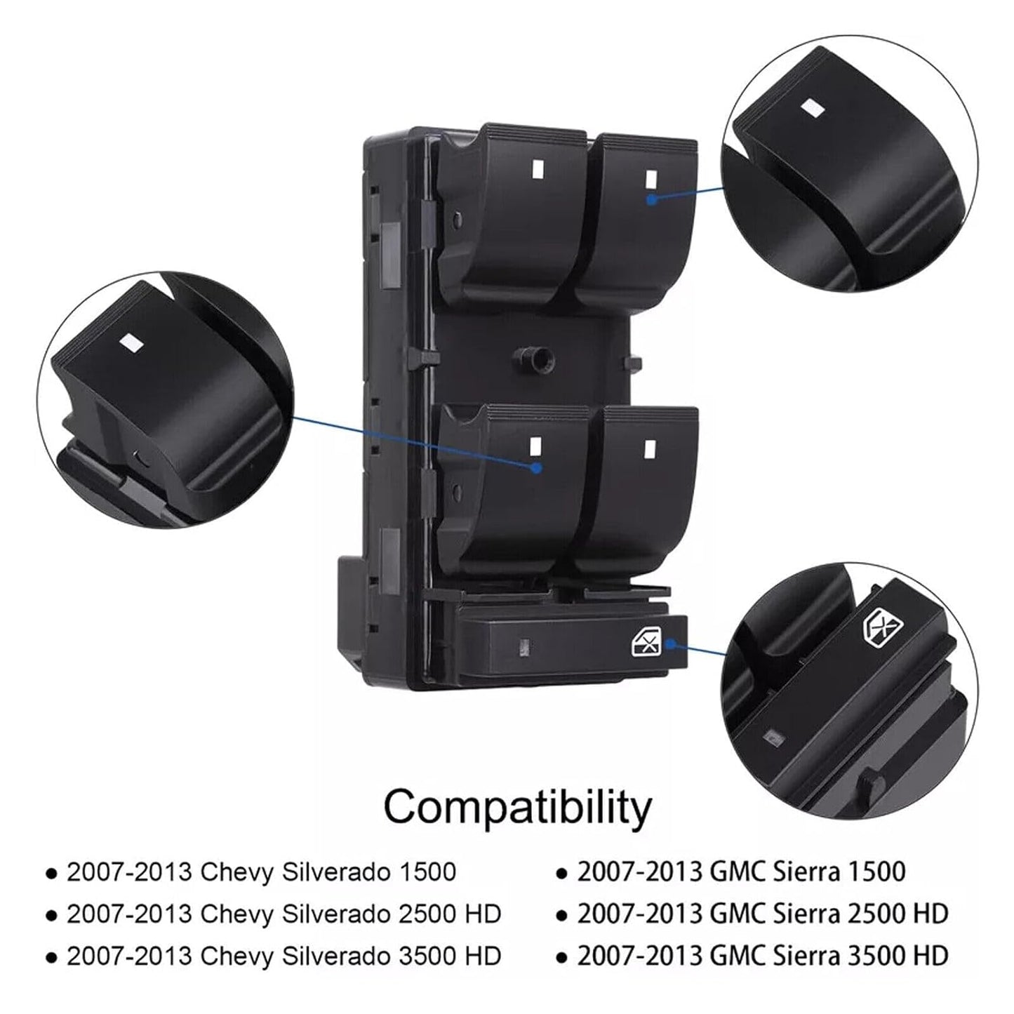 ya 3 8.24 baidi 3 * Switch Control Window Door Lock Mirror Suitable for Chevrolet for Silverado for GMC Sierra