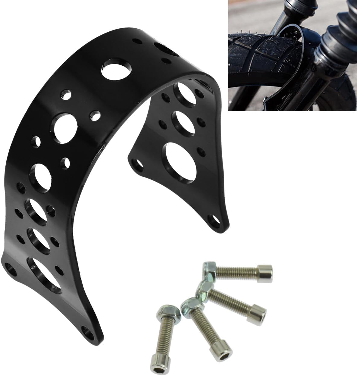 ya 9 10.24 Front Fork Fender Brace Tracker Narrow Fit for Harley Sportster Dyna Gloss