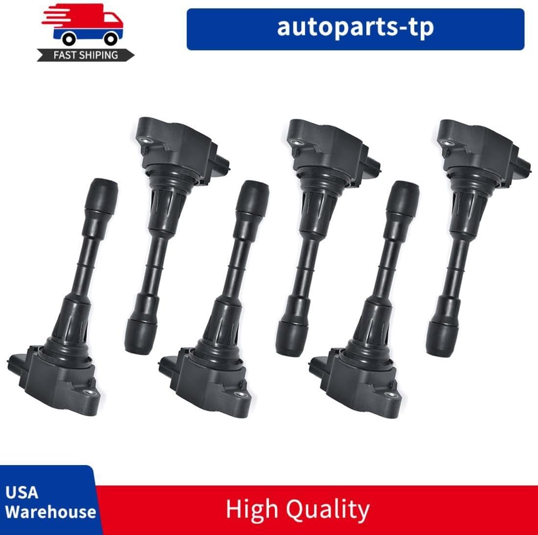 ya 9 10.24 6Pcs Ignition Coils for Infiniti FX37 QX70 G37 for Nissan 370Z V6 3.7L 22448EY00A