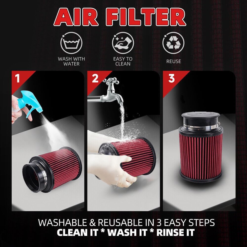 ya 13 9.15 baidi Red 4 102mm High Flow Inlet Round Dry Air Filter Cold Air Intake Replacement