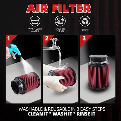 ya 13 9.15 baidi Red 4 102mm High Flow Inlet Round Dry Air Filter Cold Air Intake Replacement