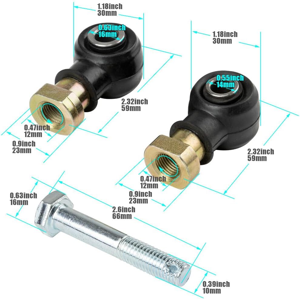 ya 4 8.10 Global ATV Tie Rod End Kit for Polaris Ranger 500 900 Crew RZR 570 51-1030 USA