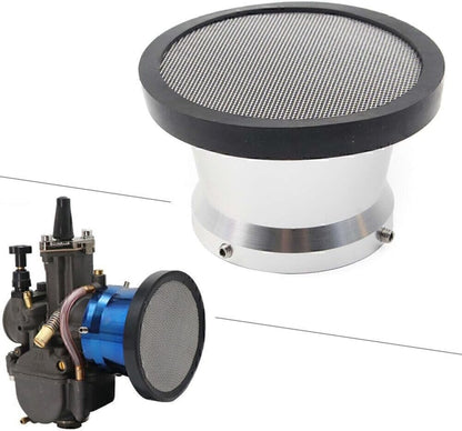 ya 5 8.10 Silver 50mm Carb Carburetor Air Filter Horn Cup W/Net Funnel Velocity Stacks