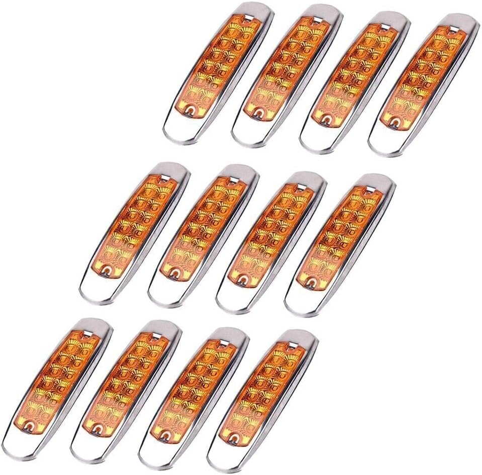 ya 13 9.15 baidi 12pcs Amber 12-LED Side Marker Lamp Fish Shape Freightliner Truck Trailer L