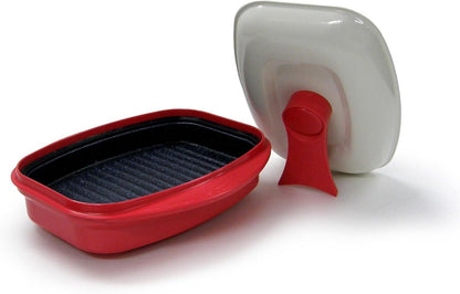 ya 14 9.20 baidi Grill Pan for Microwave Cooking, Red-1