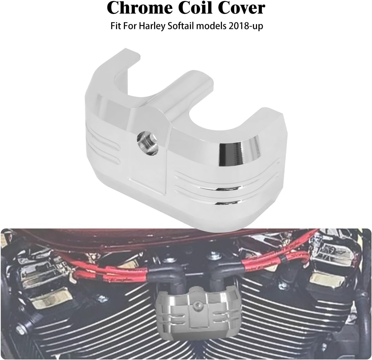 ya 5 8.24 baidi Chrome Aluminum Coil Cover Fit for Harley Softail Street Fat Bob Breakout 18-23