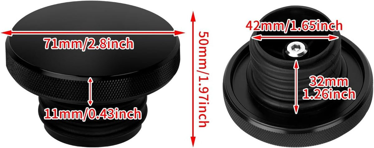 ya 9 10.24 Black Vented Right Thread Fuel Tank Gas Cap for Harley Sportster 883 1200 48 72