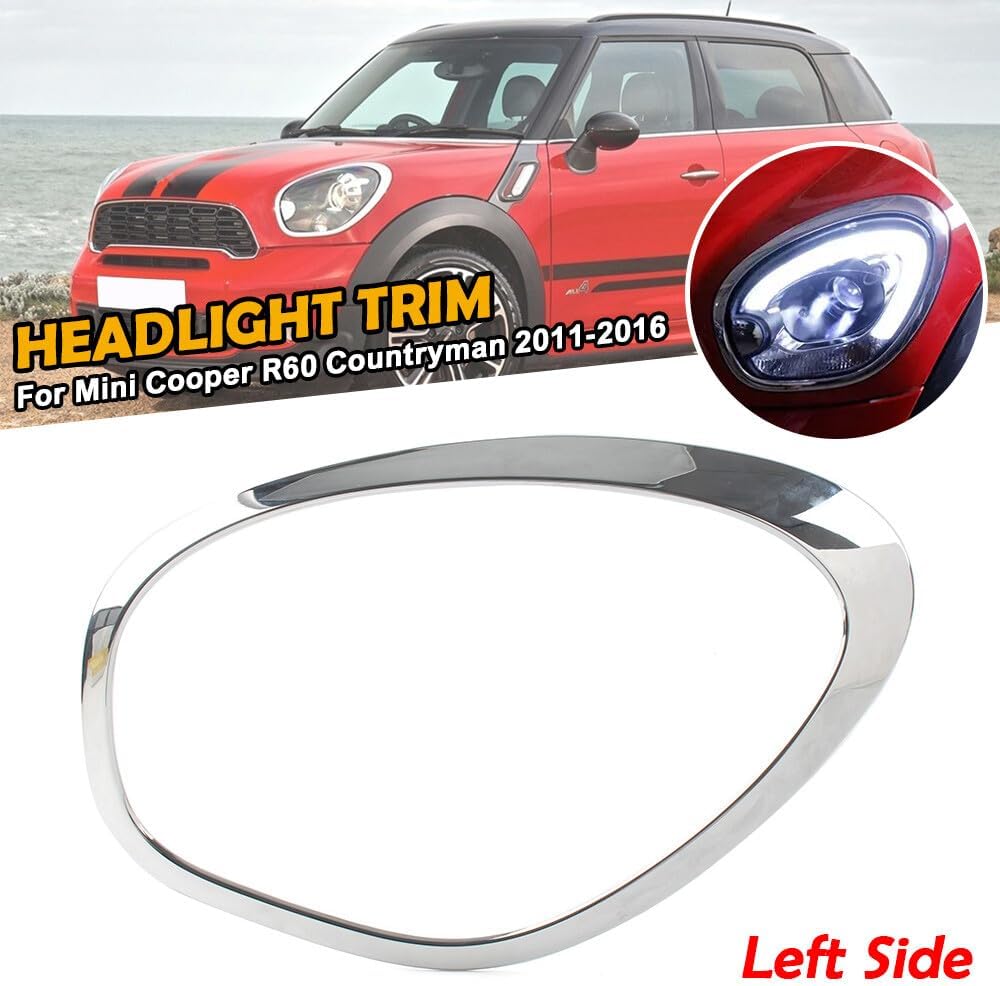 ya 7 8.24 baidi Left Headlights Ornamental Ring Chrome for 2011-2016 for Mini Cooper Countryfor MAN R60 R61