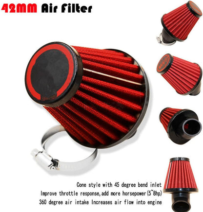 ya 5 8.10 45¡ã Bend High Flow Motorcycle Dual Layer Stainless Steel Mesh Air Filter 42mm