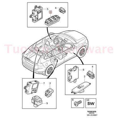 ya 8 8.24 baidi Drivers Side Left Master Power Window Switch 31415675 for Volvo S60 XC60 1.5T