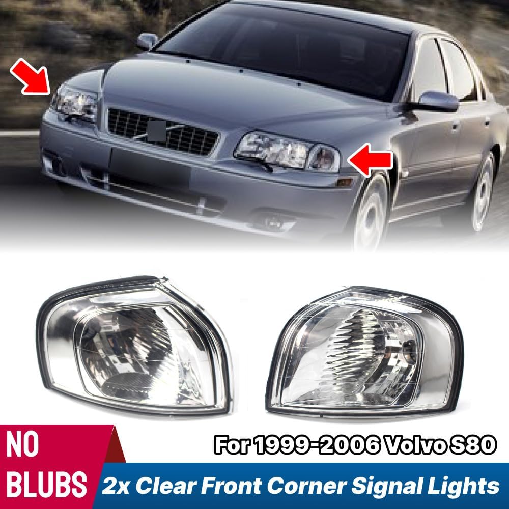 ya 13 9.15 baidi Front Bumper Corner Light Turn Signal Light Lamp NO Bulb For for Volvo S80 1999-2006