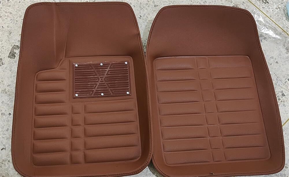 ya 4 8.10 5X Car Floor Mats Front & Rear Liner Waterproof Weather Universal Auto Mat Brown