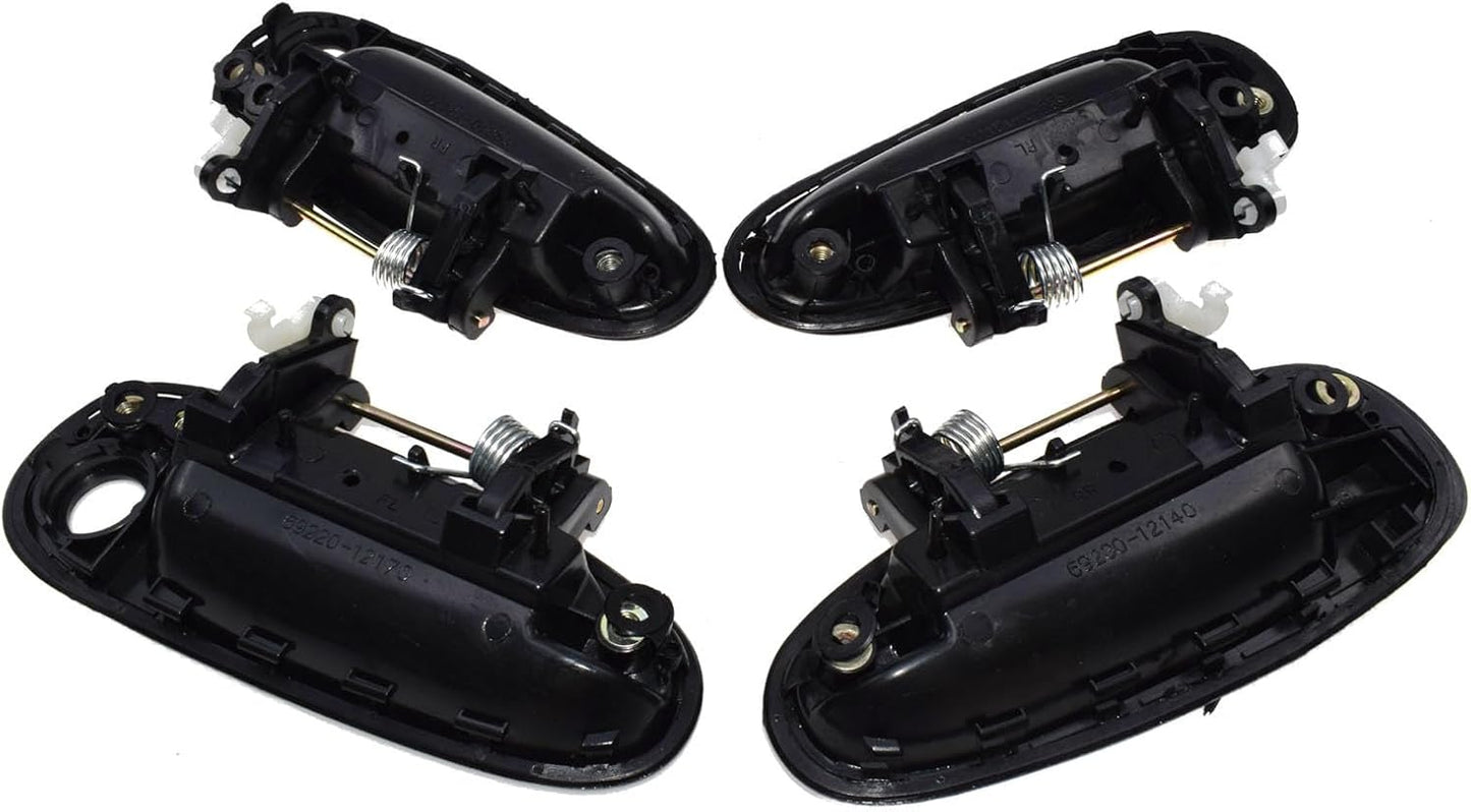 ya 5 8.10 for Toyota for Corolla 93-97 Exterior Door Handle Front and Rear Left Black 4 pcs