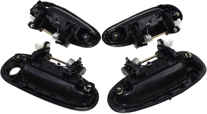 ya 5 8.10 for Toyota for Corolla 93-97 Exterior Door Handle Front and Rear Left Black 4 pcs