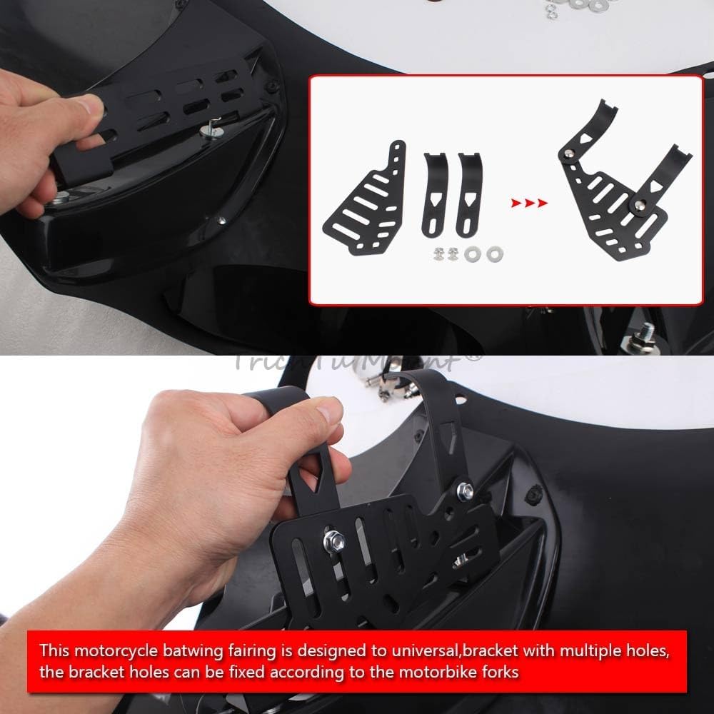 ya 23 10.7 baidi Matte Black Front Batwing Outer Fairing&Windshield Universal for Honda for Suzuki US