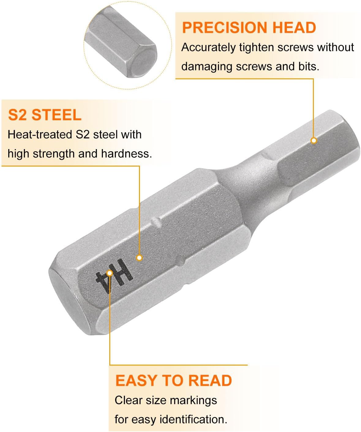 ya 14 9.20 baidi 2pcs H4.0 Magnetic Hex Screwdriver Bit 1/4 Hex Shank 25mm Length S2 Steel-1