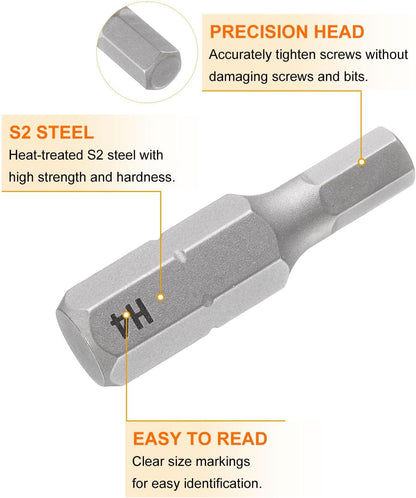 ya 14 9.20 baidi 2pcs H4.0 Magnetic Hex Screwdriver Bit 1/4 Hex Shank 25mm Length S2 Steel-1
