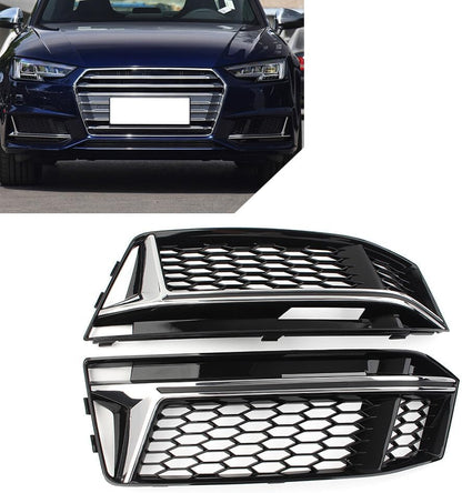 ya 9 10.24 Front Bumper Fog Light Grille Cover Honeycomb for Audi A4 B9 S-Line S4 16-18 cl
