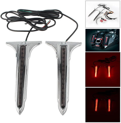 ya 10 9.16 zhengce Chrome LED Rear Saddlebag Accents Light Smoke Lens For Harley Touring Road