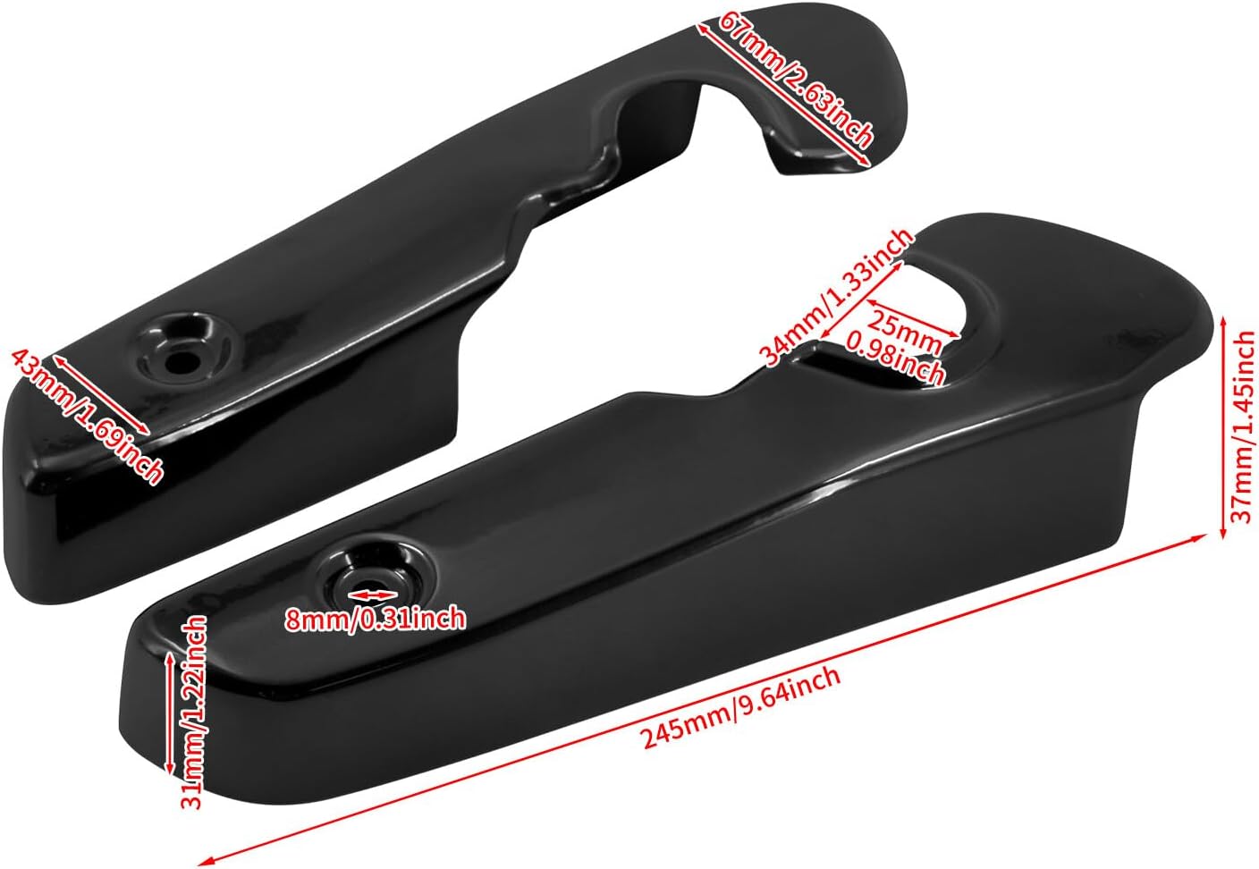 ya 7 8.24 baidi Gloss Black Short Rear Fender Support Bracket Covers for Harley Sportster XL 04+