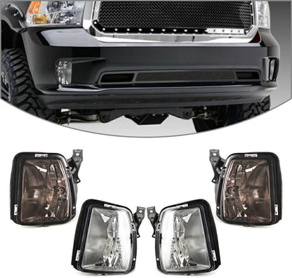 ya 4 8.8 Front Fog Light Lamps LH+RH for Dodge RAM 1500 2013-2017 2016 2015 Clear/Black