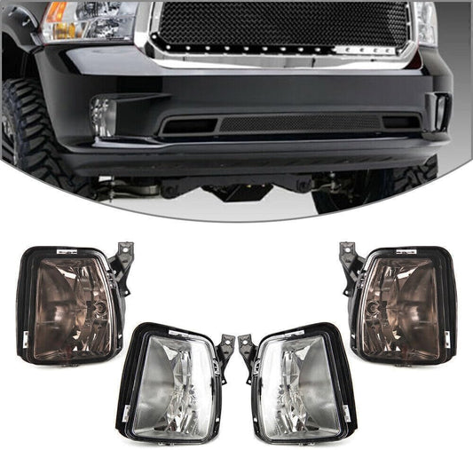 ya 4 8.8 Front Fog Light Lamps LH+RH for Dodge RAM 1500 2013-2017 2016 2015 Clear/Black