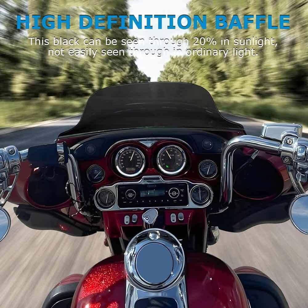 ya 23 10.7 baidi 8 Wave Black Windshield Windscreen for Harley Touring Electra Glide FLHT 96-13a