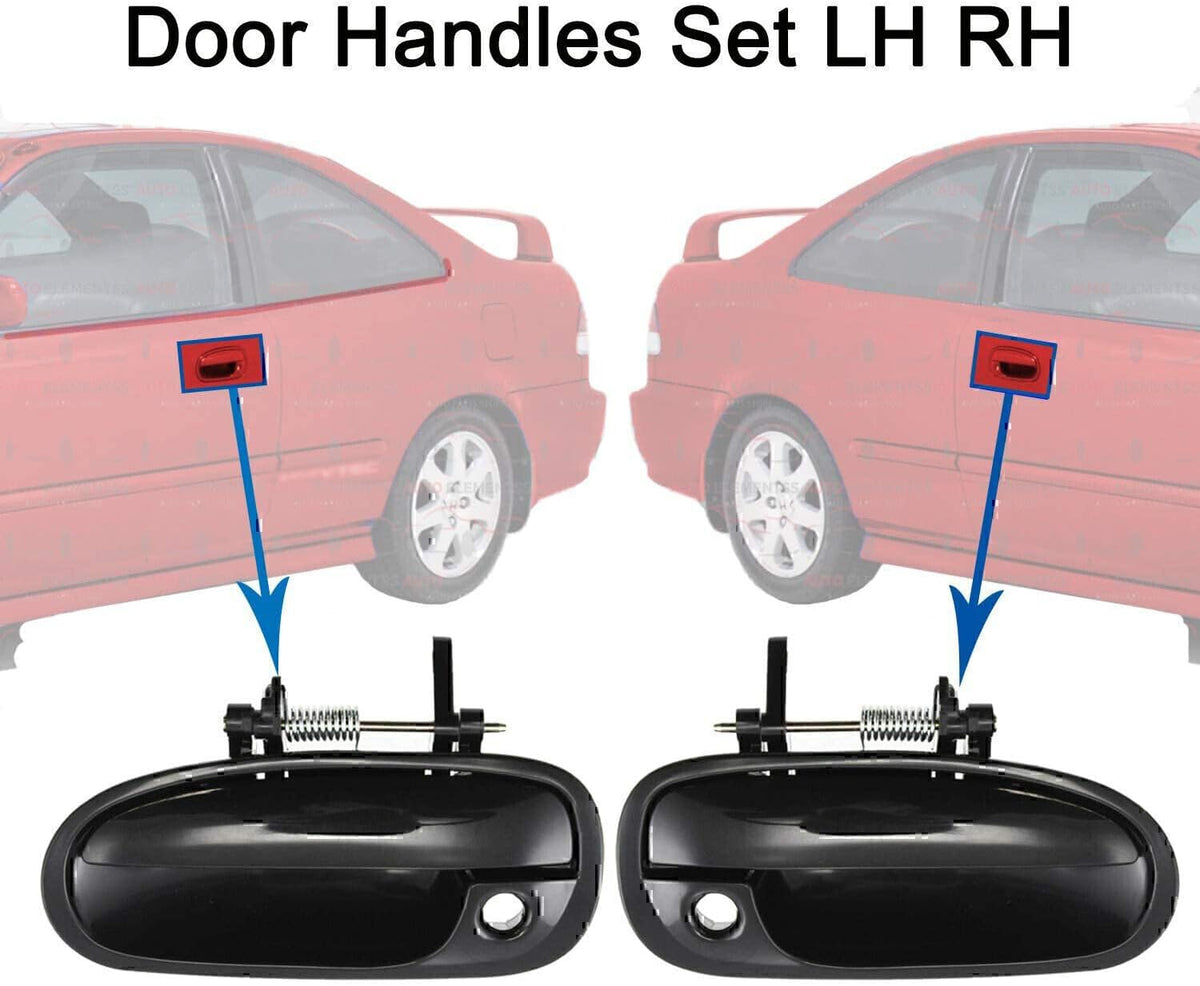 ya 10 9.16 baidi Front Primed Exterior Door Handle Black for 96-2000 for Honda for Civic Plastic