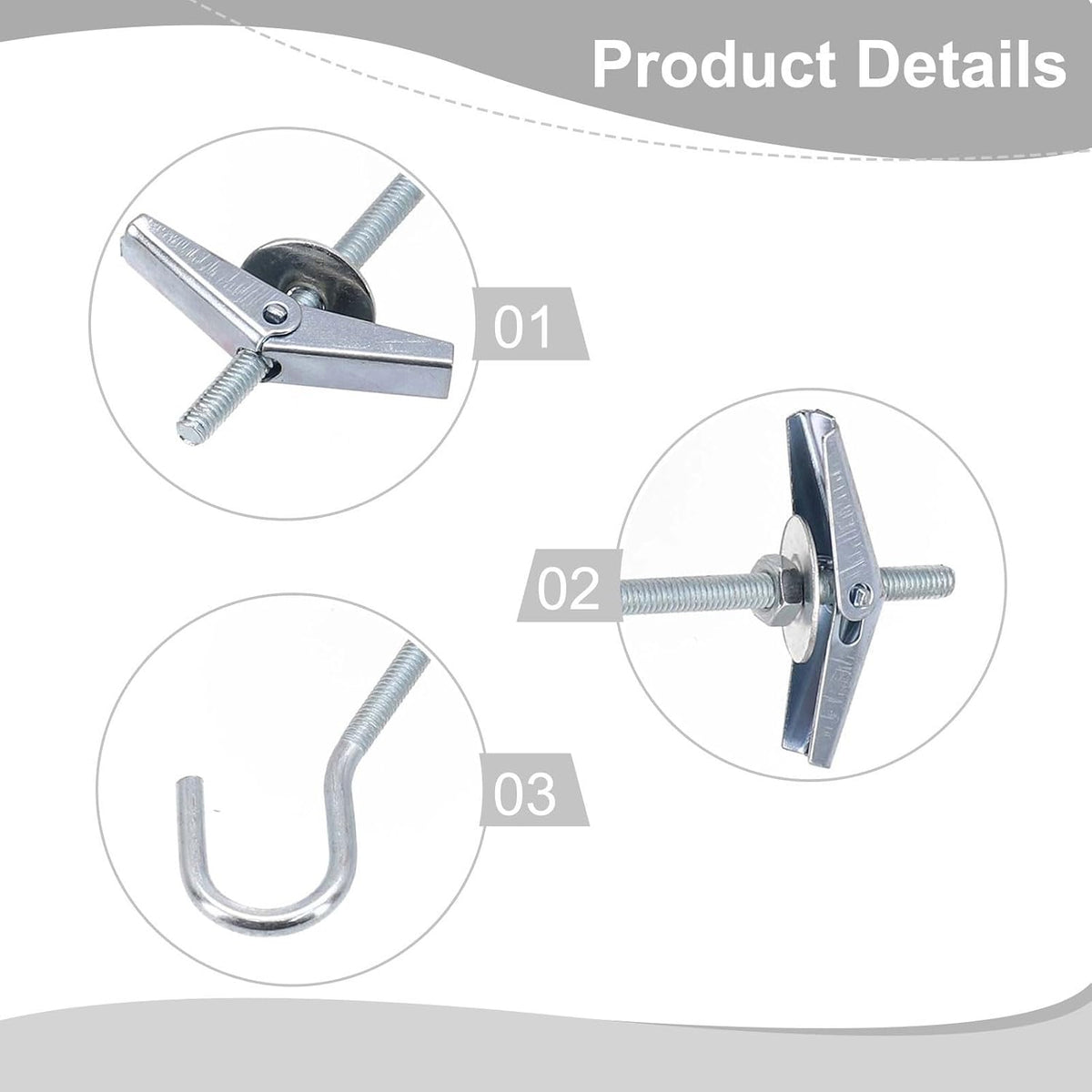 ya 26 10.21 baidi New 2 Pcs Swag Hook Kit Silver White Finish Plant Hanging Ceiling Hook 90mm-2