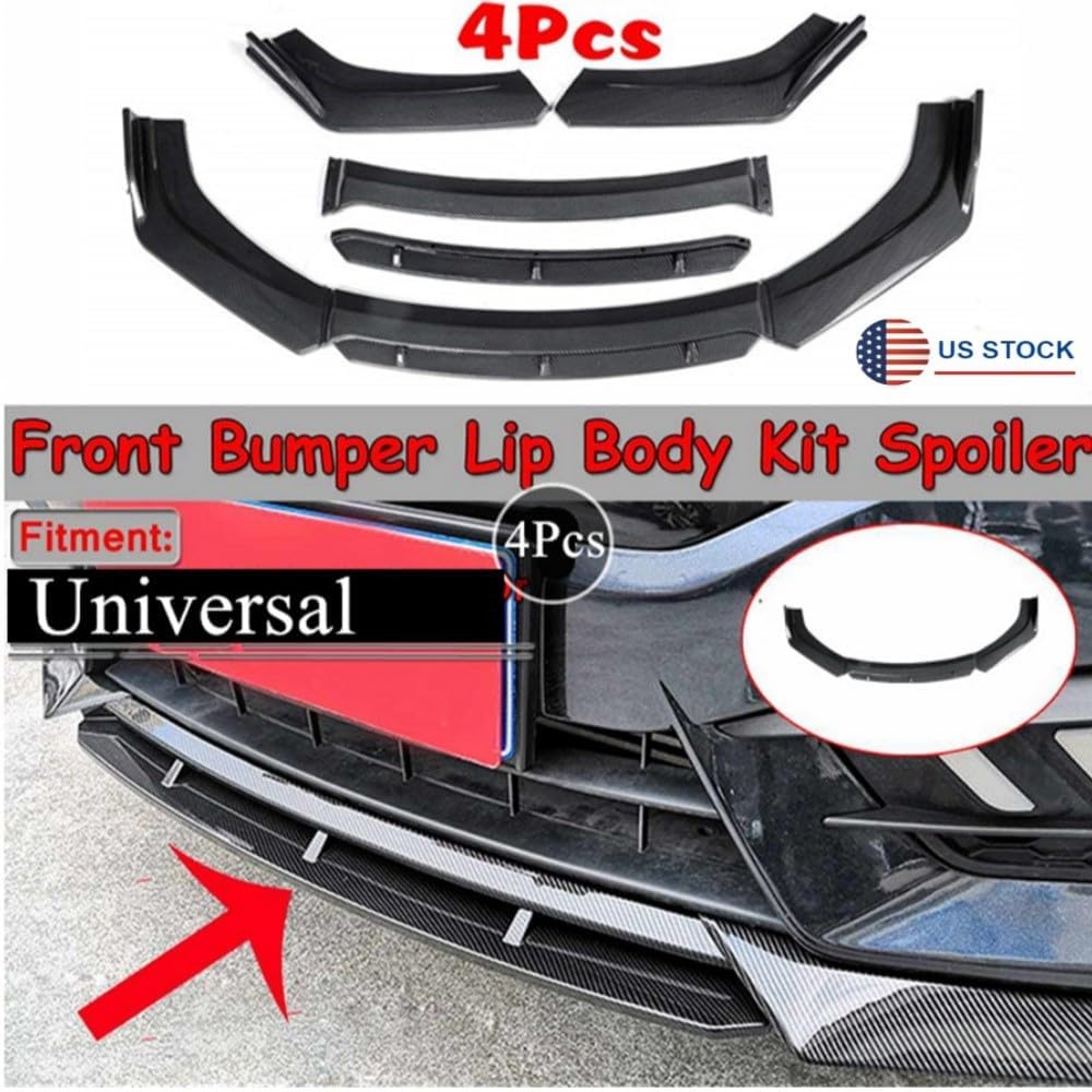 ya 2 8.15 Front Bumper Splitter Lip Diffuser Spoiler Body Kit Full Surrounded Universal
