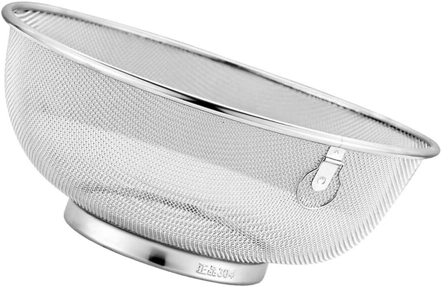 ya 14 9.20 baidi Kitchen Drain Basket Stainless Steel Pot Rice Filter Washing Fruit Drainer-1
