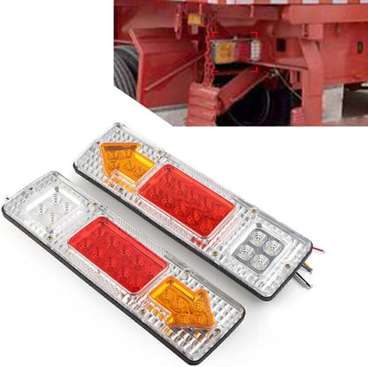 ya 4 8.14 For Trailer Truck 24V 19 LED Rear Tail Lights Brake Turn Signal Reverse Lamp