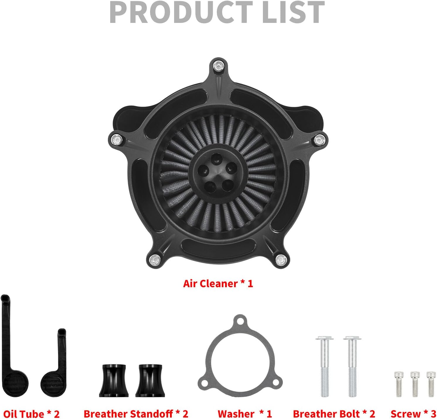 ya 8 8.24 baidi Matte Black Air Cleaner Intake Filter for Harley Touring Street Road Glide 17-25