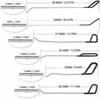 ya 4 8.14 10-Piece Car Body Tool Push Rod Kit - Paintless Dent Repair & Hail Removal Tools
