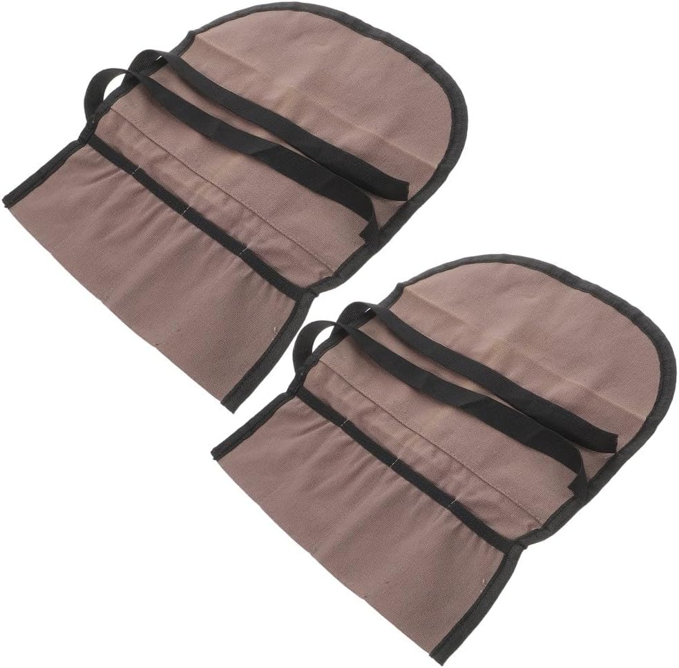 ya 26 10.21 baidi 2 Pcs Waxed Canvas Tool Bag with Organizer Pocket Foldable Carrier