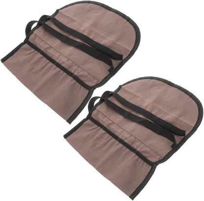 ya 26 10.21 baidi 2 Pcs Waxed Canvas Tool Bag with Organizer Pocket Foldable Carrier