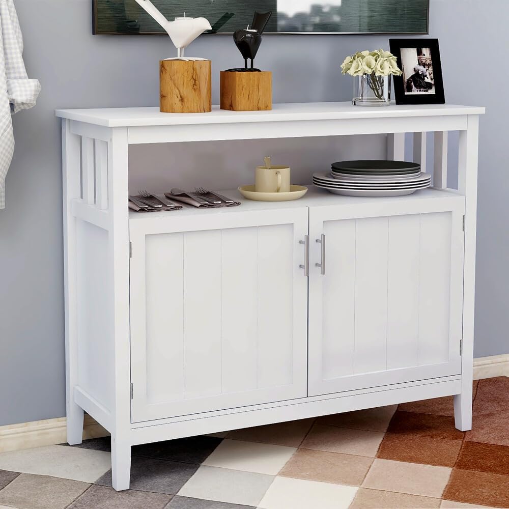 ya 28 10.13 baidi Storage Sideboard & Buffet Server White Cabinet for Kitchen/Living room