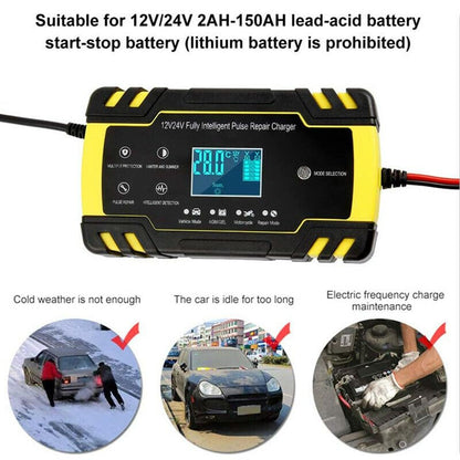 ya 6 8.24 baidi Car Automatic for Smart Battery for Charger Maintainer Pulse Repair LCD Display EU Plug