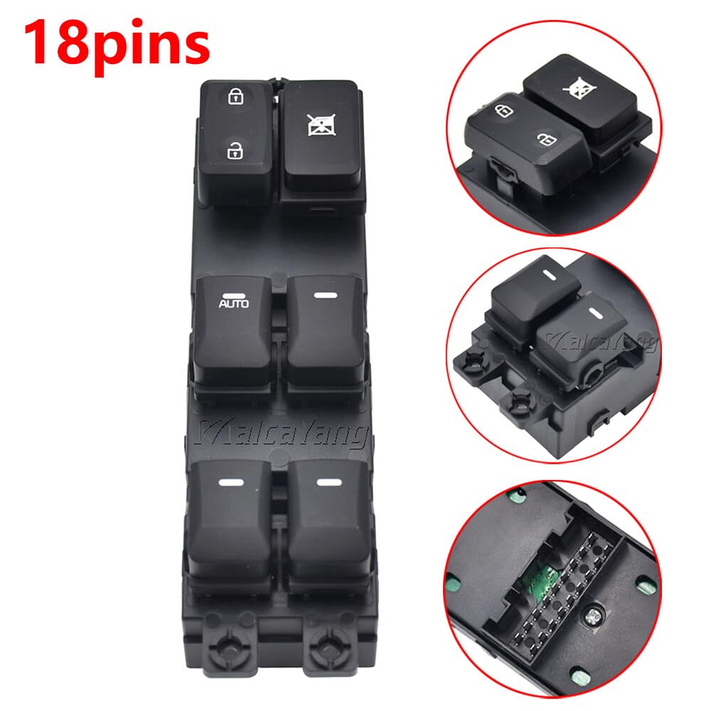 ya 9 10.24 18 Pin LHD Driver Passenger Suitable for Kia Picanto Morning 2011-2016 Power Window Switch -