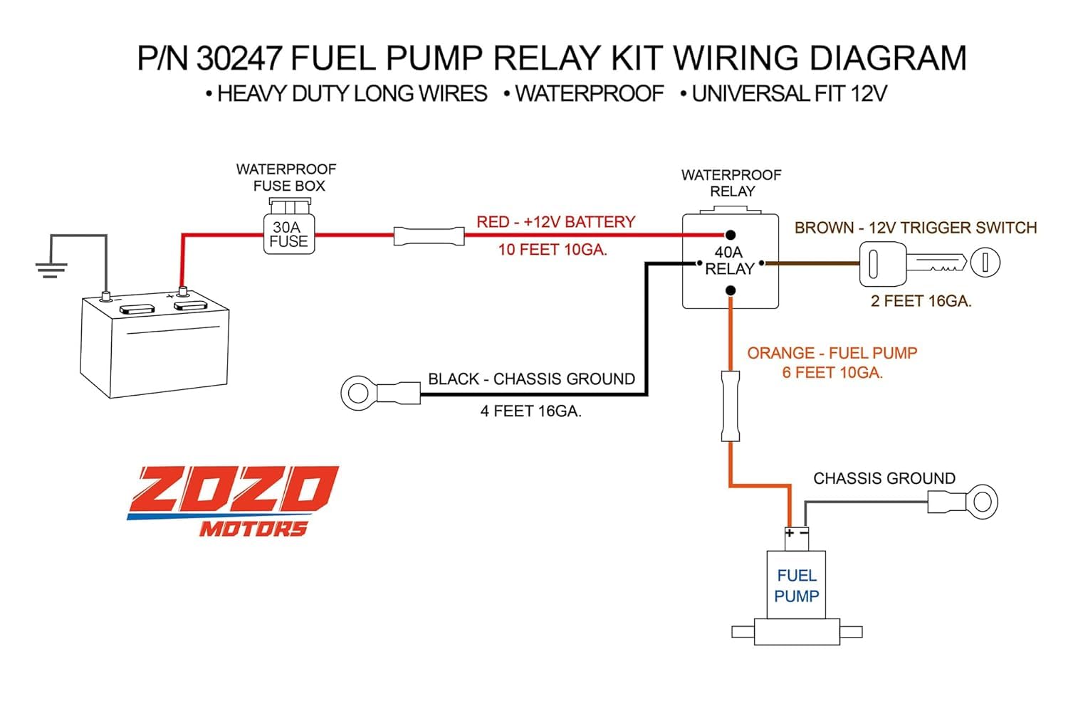 ya 7 8.24 baidi Electric Fuel Pump Relay Bypass Kit Wiring Harness Kit Fit 12V System P/N 30247