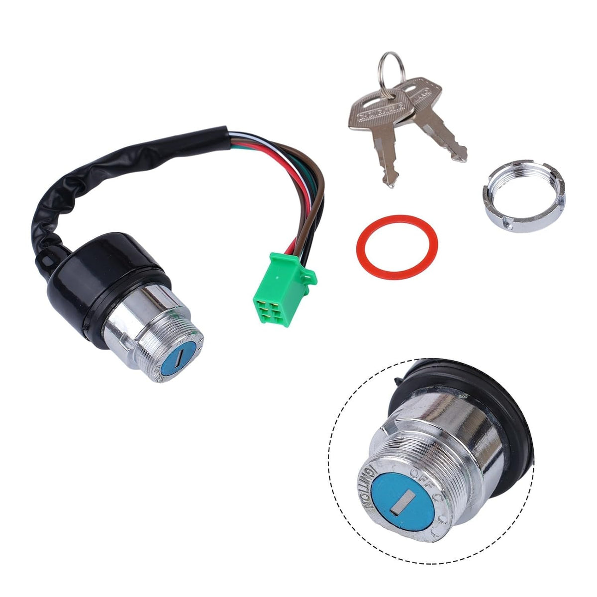 ya 13 9.15 baidi 6-Wire Motorcycle Ignition-Key Switch 2-Button Set 50CC/90CC 110CC 125cc New