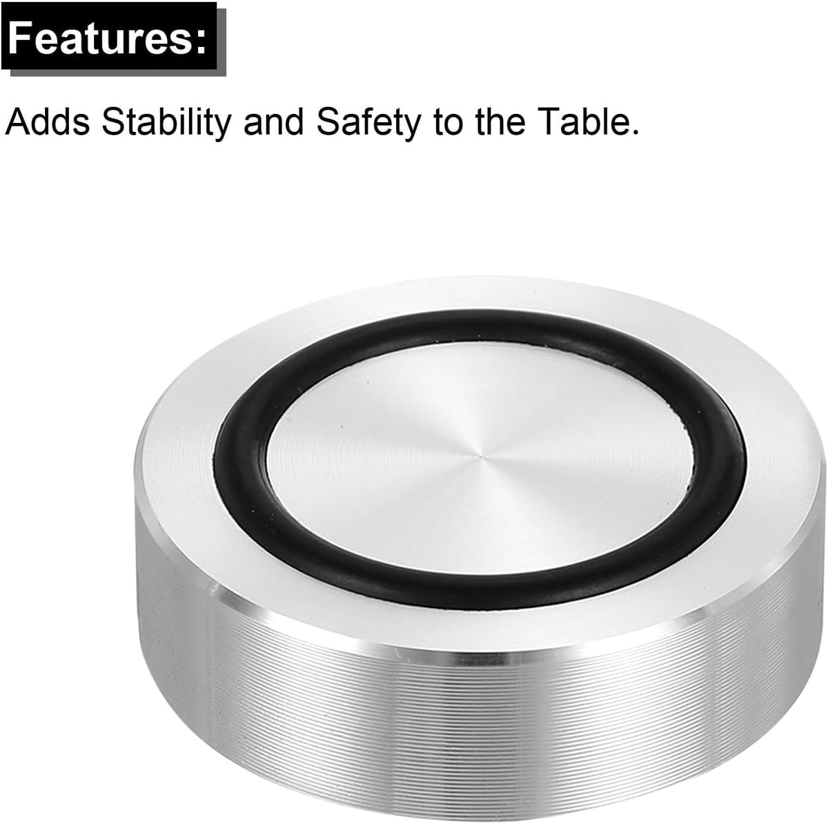 ya 26 10.21 baidi M8 40mm / 1.6 Dia 12mm Aluminum Disc Glass Top Adapter with Rubber Ring 4pcs