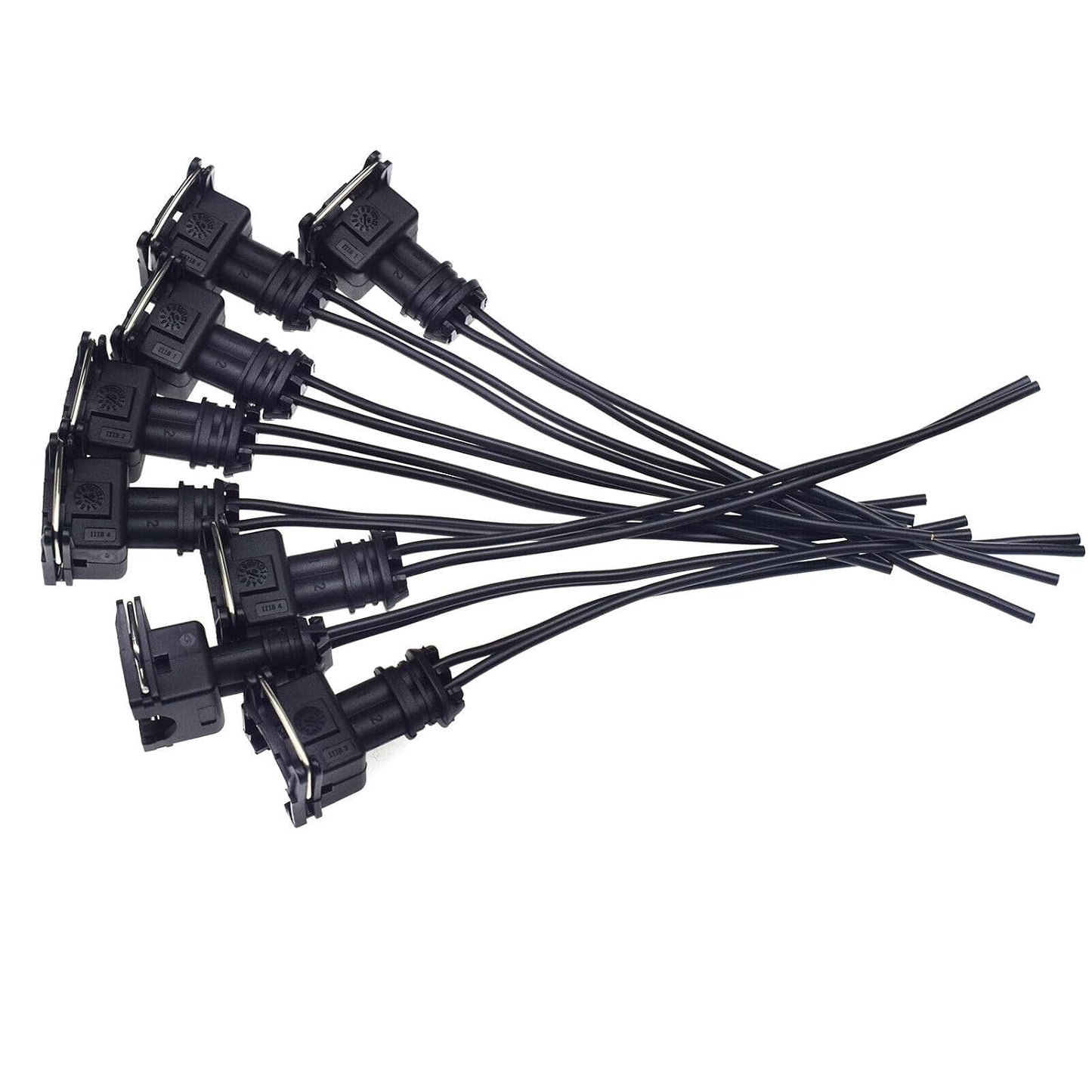 ya 2 8.15 8-Piece Dual Directional Fuel Injector EV1 Female Connector Plug clamp Wire Harness Tail line