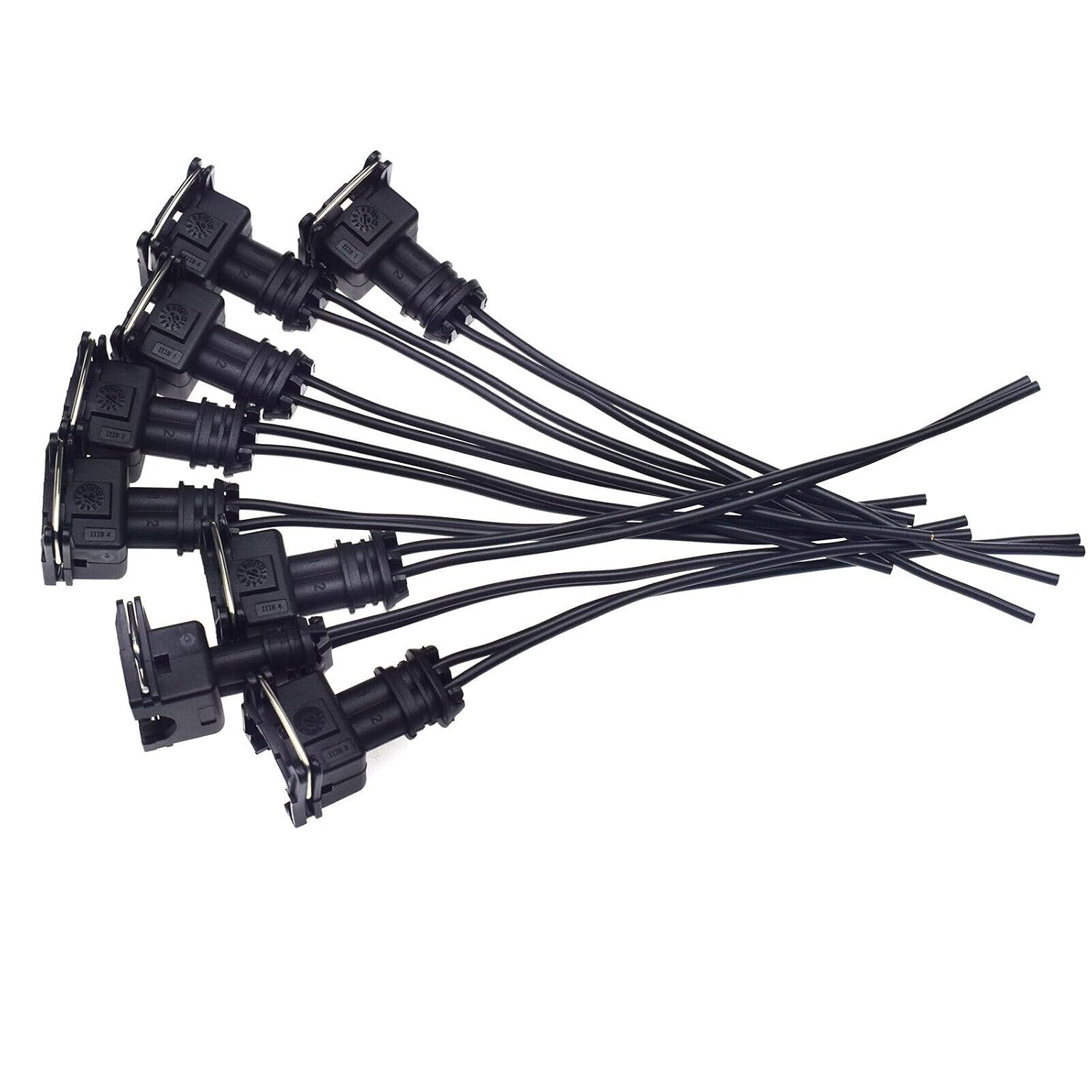 ya 2 8.15 8-Piece Dual Directional Fuel Injector EV1 Female Connector Plug clamp Wire Harness Tail line