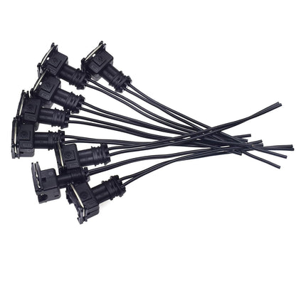 ya 2 8.15 8-Piece Dual Directional Fuel Injector EV1 Female Connector Plug clamp Wire Harness Tail line