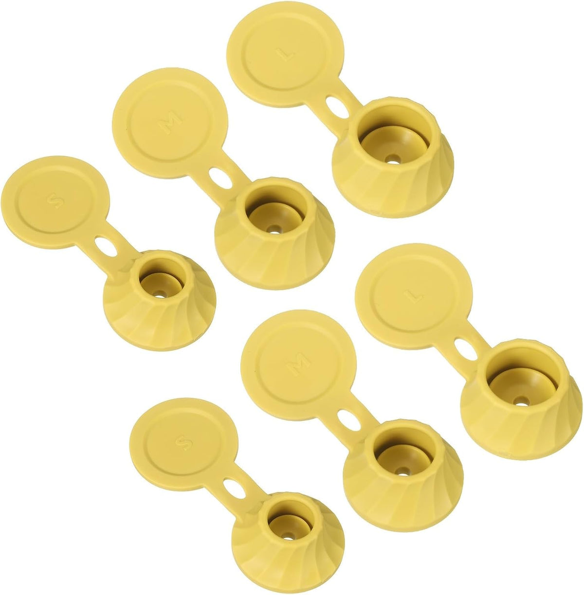 ya 14 9.20 baidi 6 Pcs Bottle Emptying Caps 3 Sizes Shampoo ide Down Bottle Caps, Yellow-1