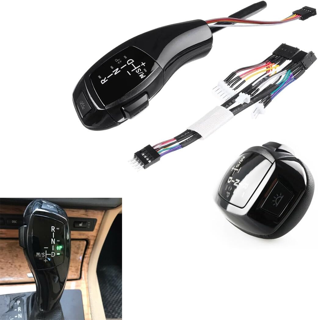 ya 4 8.24 baidi Shift Knob Automatic LED Gear Shifter for LHD for BMW E90 E92 E93 F30 Style Black