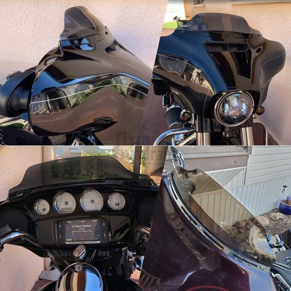 ya 23 10.7 baidi 6 Light Smoke Wave Windshield Windscreen for Harley Touring Electra Glide 96-13a