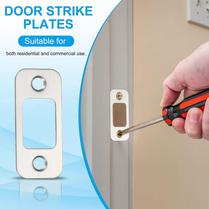 ya 26 10.21 baidi 2 Pcs Door Strike Plates Round Strike Latch Strike Door Locks Plate Silver